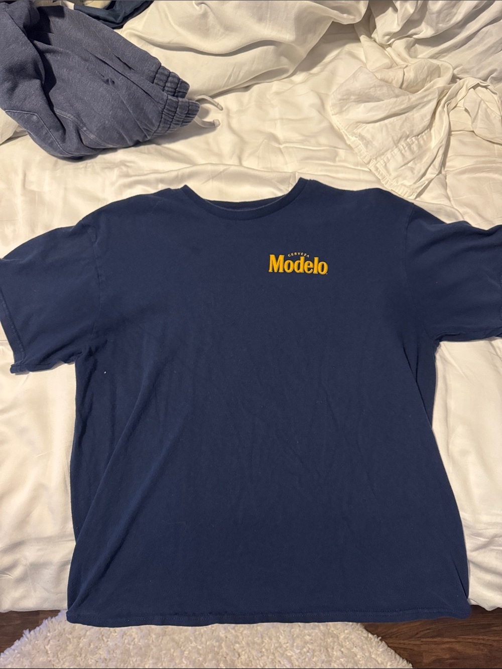 ModelCo Navy T-Shirt with Yellow Logo